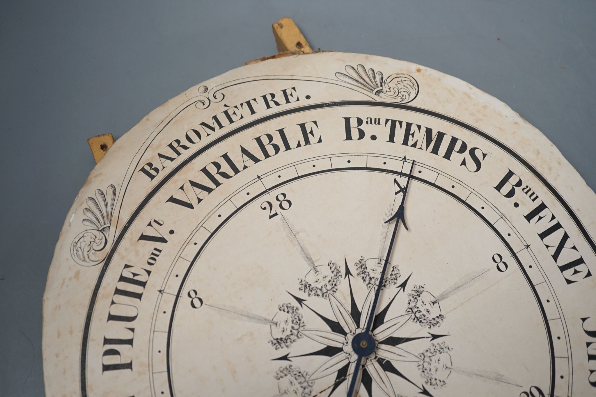A 19th century printed barometer dial 38cm